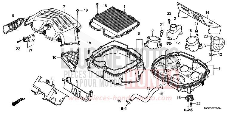 LUFTFILTER von VFR1200F DCT CANDY PROMINENCE RED (R342) von 2013